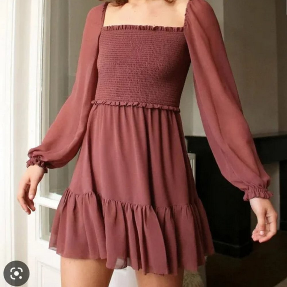 Aritzia Wilfred Tempest Mini Dress in Ashy Rose